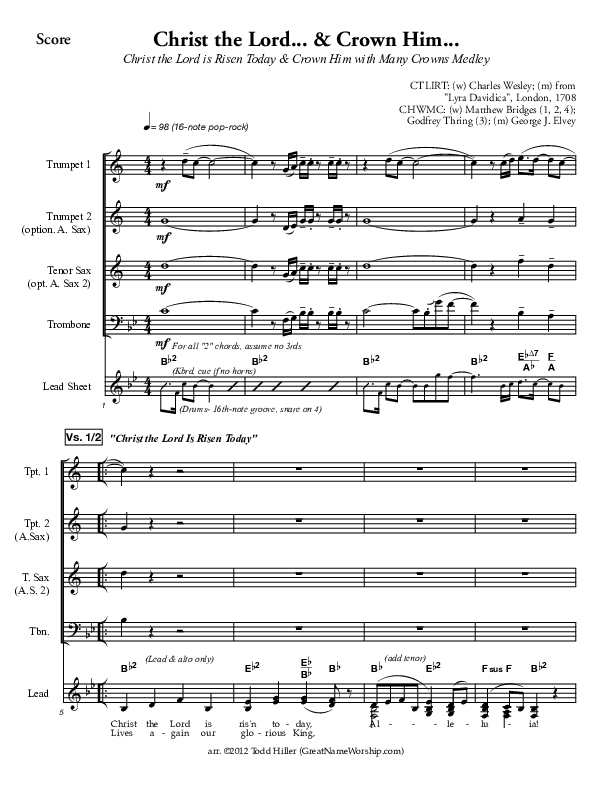 Christ The Lord And Crown Him Medley Conductor's Score (Great Name Worship Project)