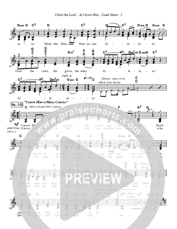 Christ The Lord And Crown Him Medley Lead Sheet (Great Name Worship Project)