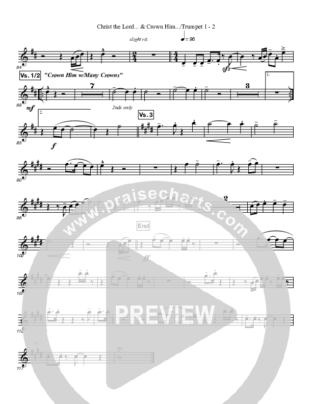 Christ The Lord And Crown Him Medley Trumpet 1 (Great Name Worship Project)