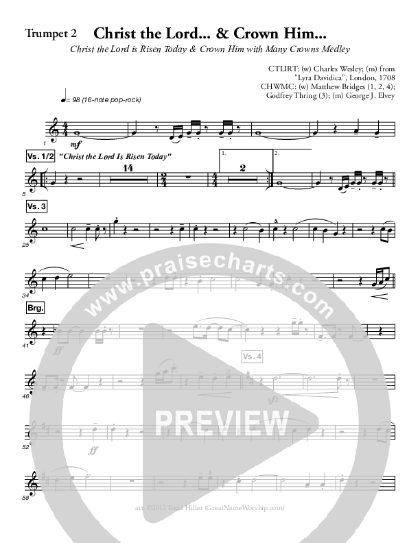 Christ The Lord And Crown Him Medley Trumpet 2 (Great Name Worship Project)