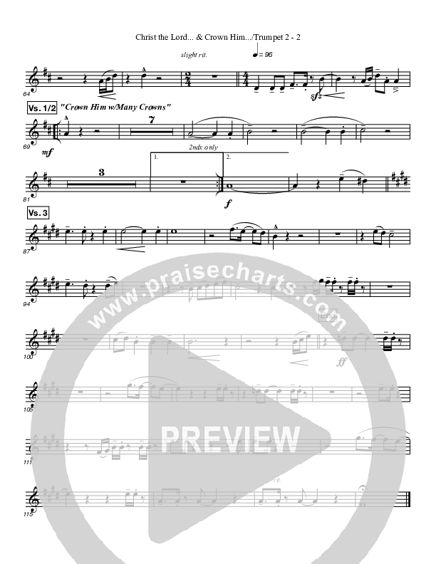 Christ The Lord And Crown Him Medley Trumpet 2 (Great Name Worship Project)