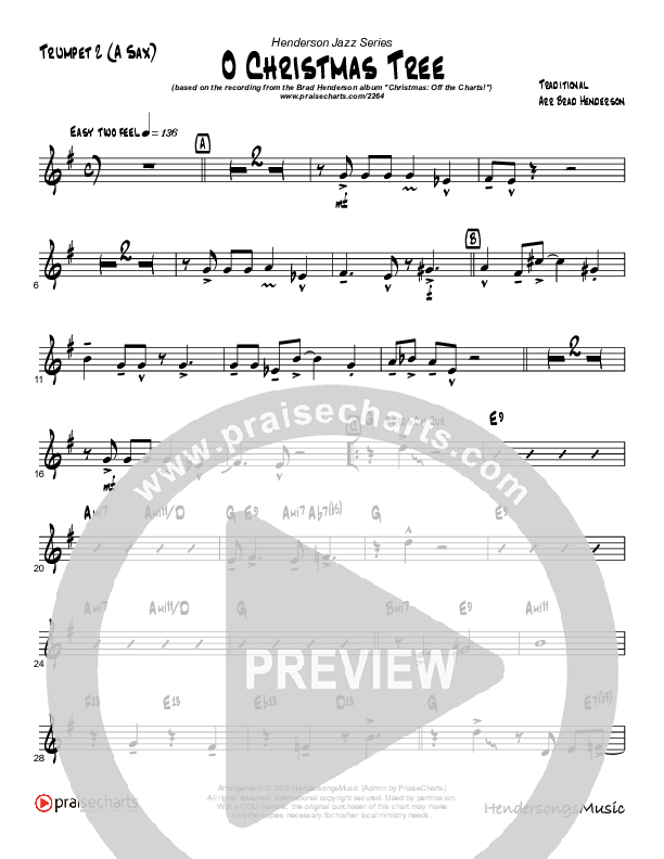 O Christmas Tree (Instrumental) Trumpet 2 (Brad Henderson)