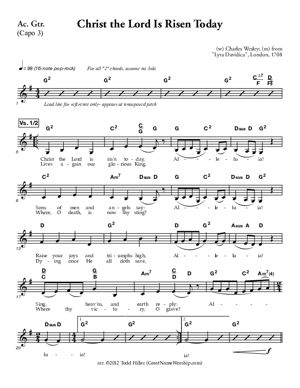 Christ The Lord Is Risen Today Acoustic Guitar (Great Name Worship Project)