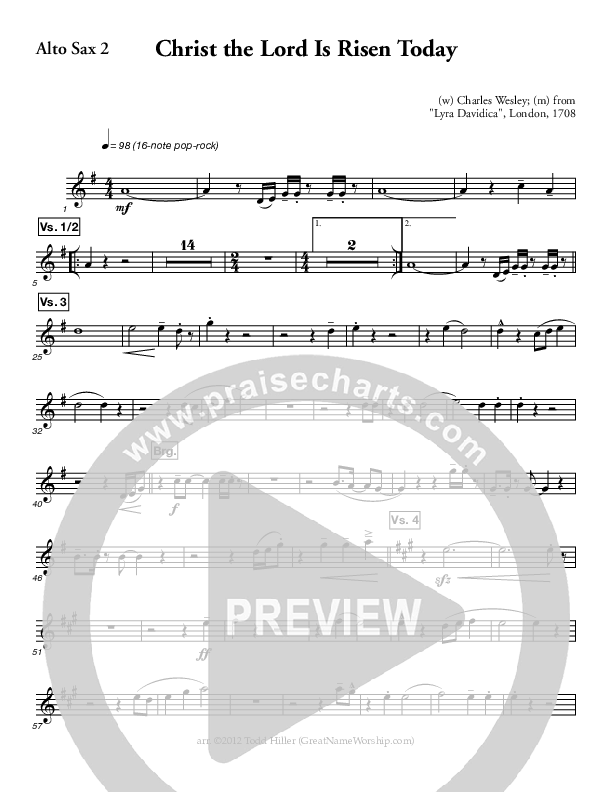 Christ The Lord Is Risen Today Alto Sax (Great Name Worship Project)