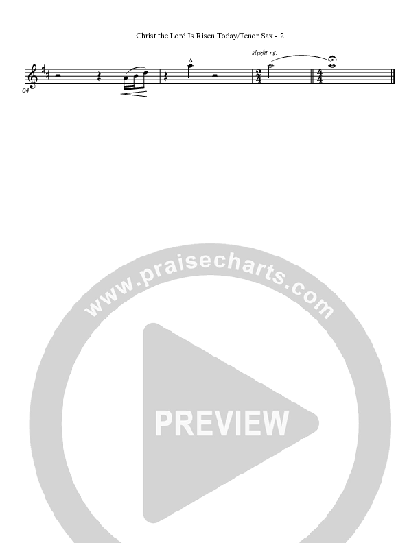 Christ The Lord Is Risen Today Tenor Sax 2 (Great Name Worship Project)