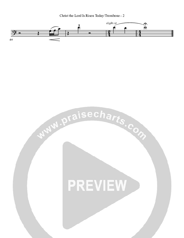 Christ The Lord Is Risen Today Trombone (Great Name Worship Project)