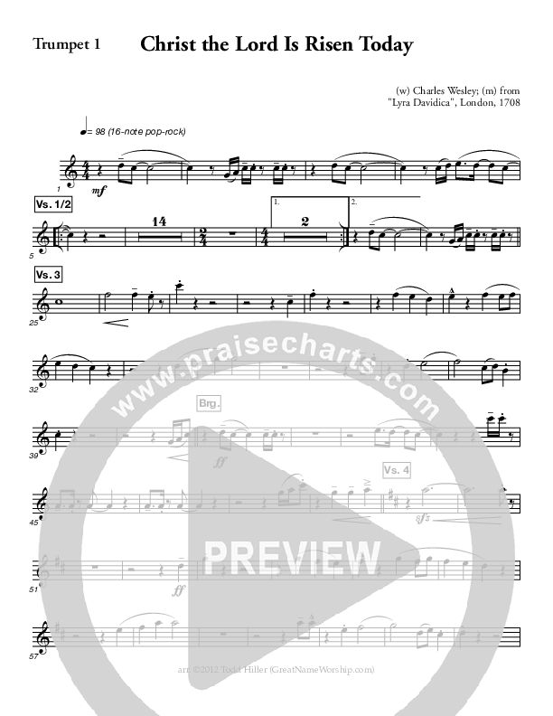 Christ The Lord Is Risen Today Trumpet 1 (Great Name Worship Project)