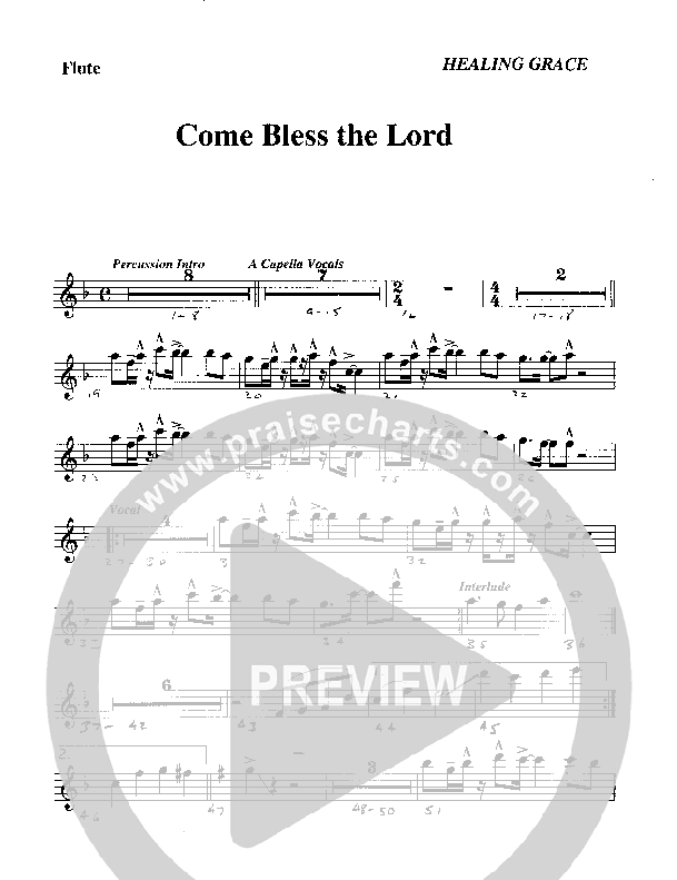 Come Bless The Lord Flute (Rick Muchow)