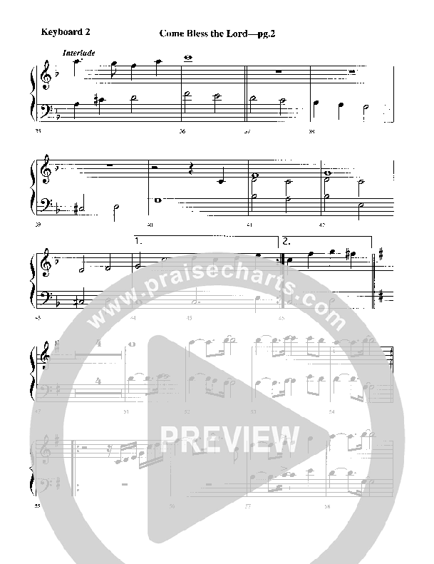 Come Bless The Lord Synth (Rick Muchow)