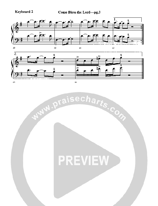 Come Bless The Lord Synth (Rick Muchow)