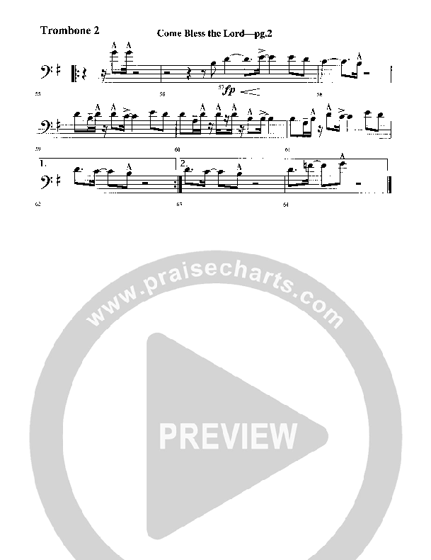 Come Bless The Lord Trombone 2 (Rick Muchow)