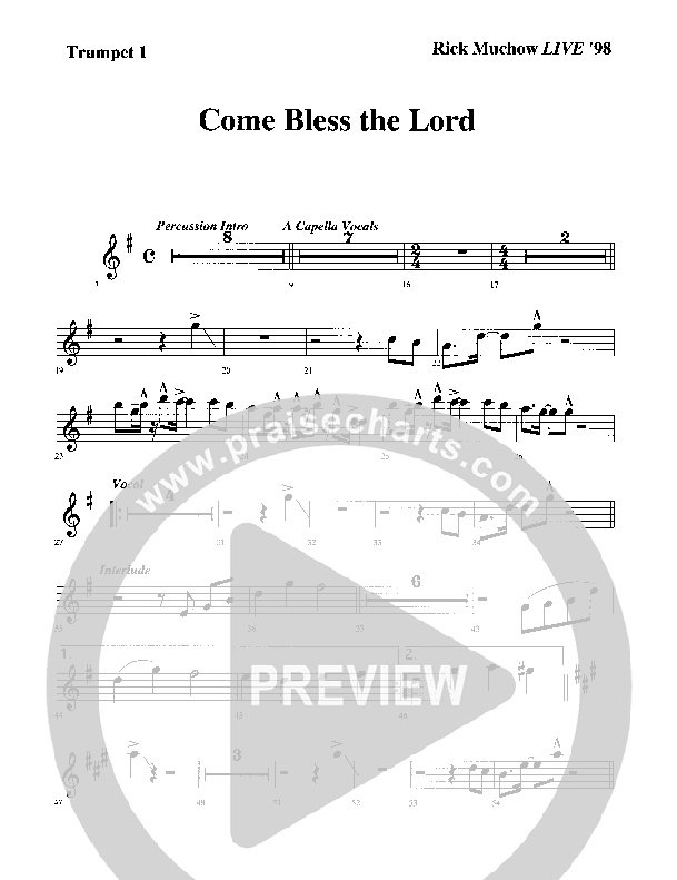 Come Bless The Lord Trumpet 1 (Rick Muchow)