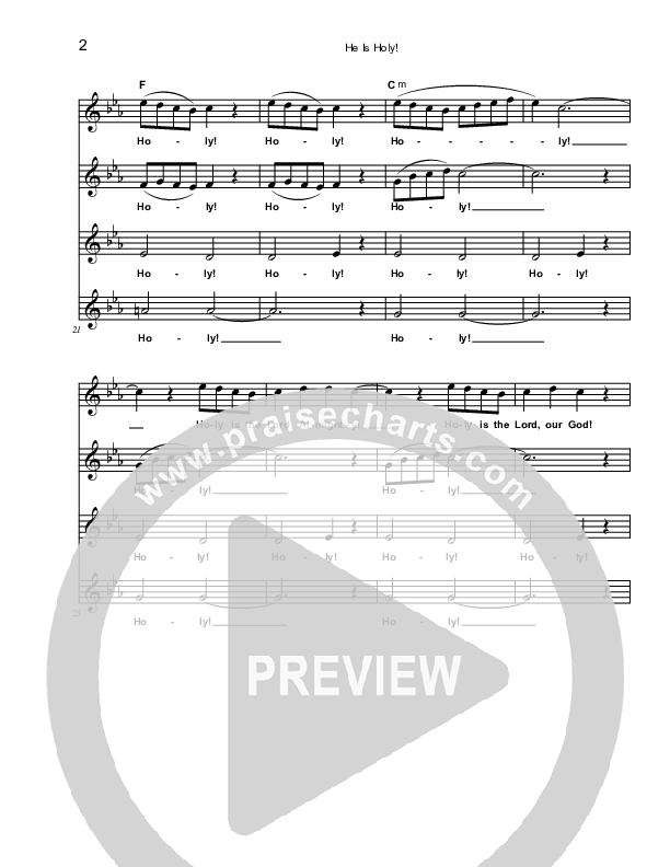 He Is Holy Lead Sheet (Dennis Jernigan)