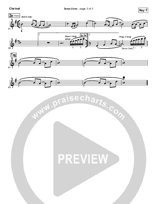 Jesus Lives Clarinet (Sovereign Grace)