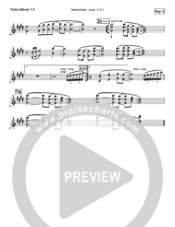 Jesus Lives Flute/Oboe 1/2/3 (Sovereign Grace)