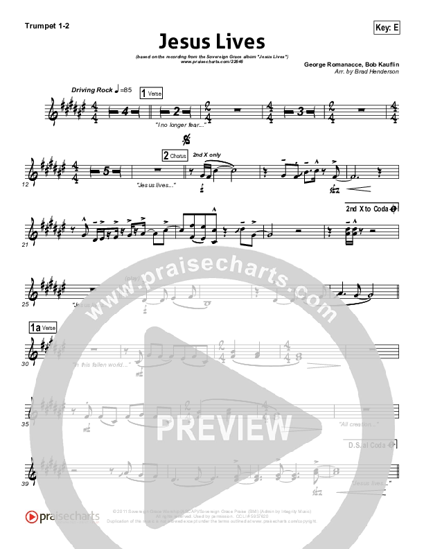 Jesus Lives Trumpet 1,2 (Sovereign Grace)