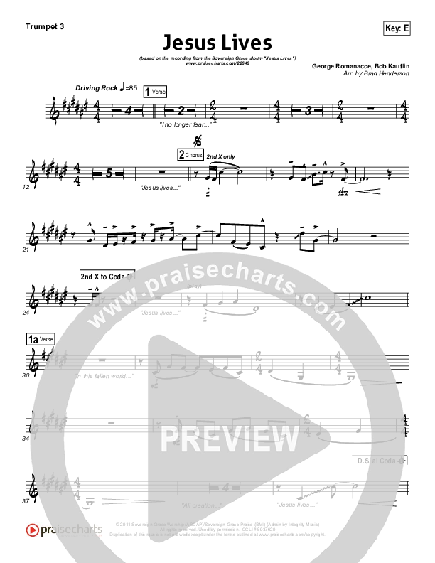 Jesus Lives Trumpet 3 (Sovereign Grace)