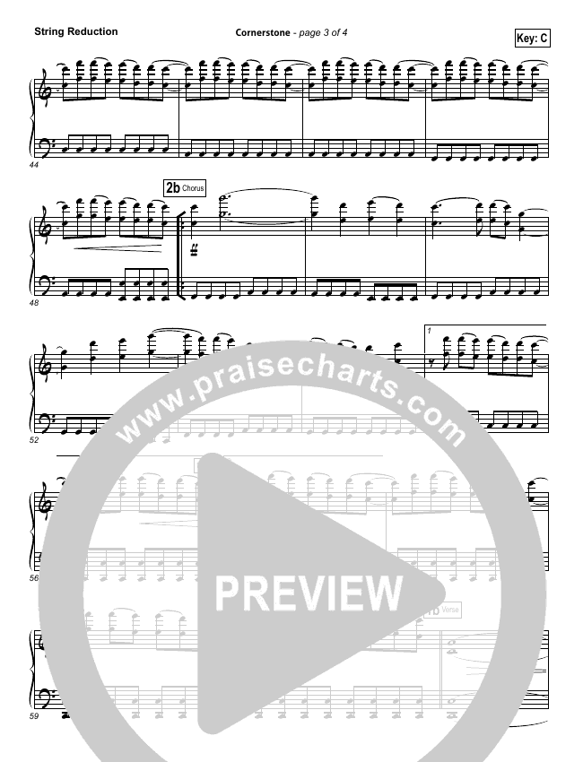 Cornerstone sheet music digital download preview image for piano arrangement