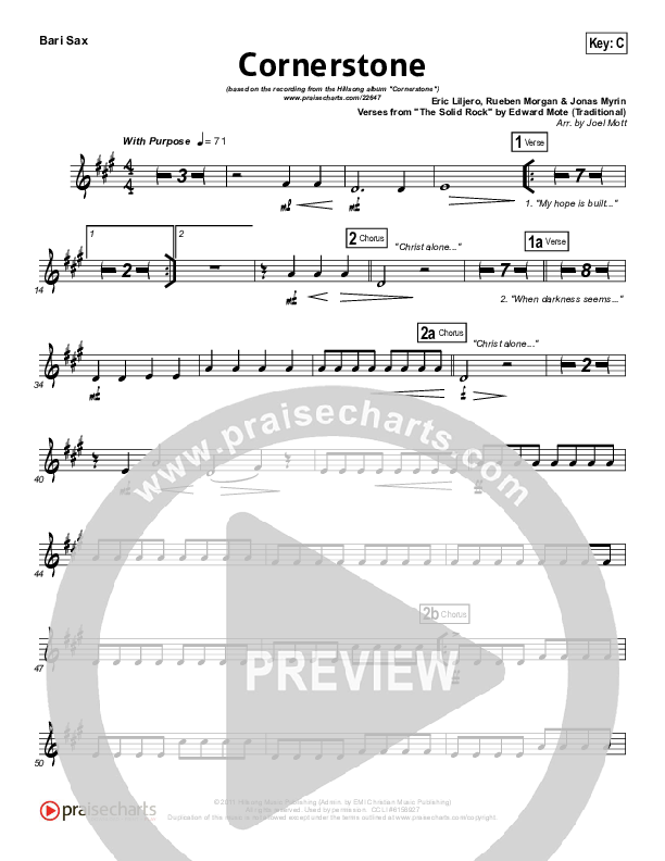Cornerstone Bari Sax (Hillsong Worship)
