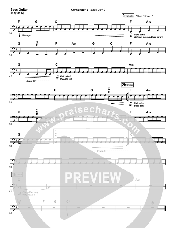 Cornerstone Bass Guitar (Hillsong Worship)