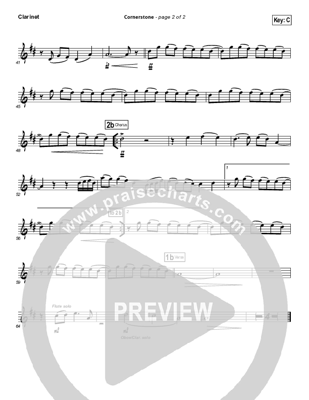 Cornerstone Clarinet 1,2 (Hillsong Worship)