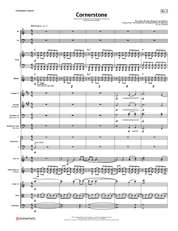 Cornerstone Conductor's Score (Hillsong Worship)