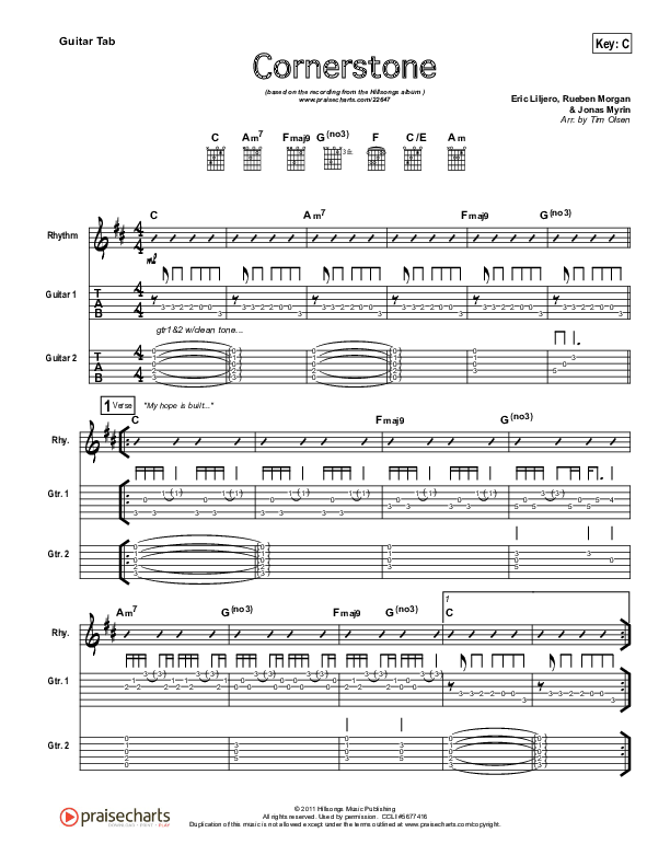 Cornerstone Guitar Tab (Hillsong Worship)