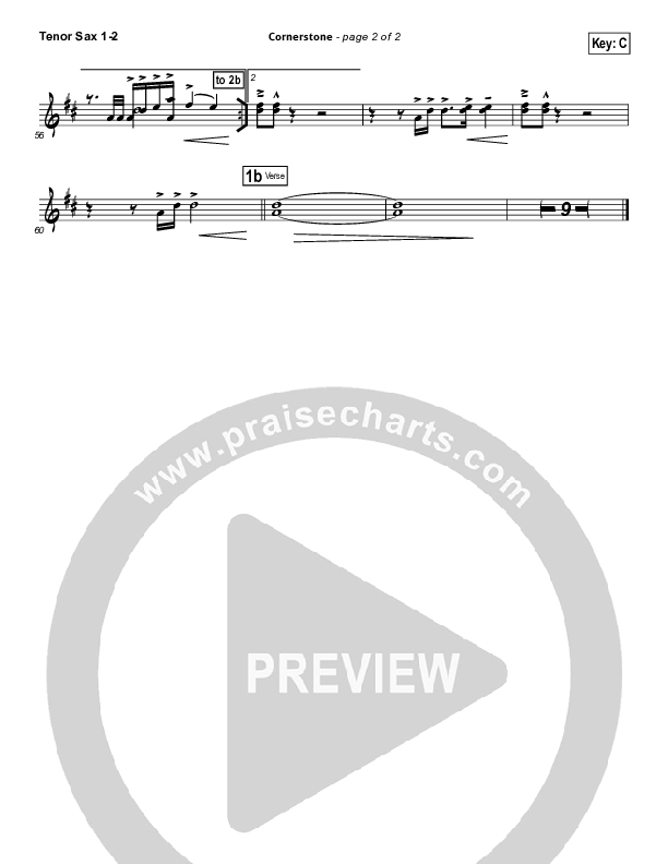 Cornerstone Tenor Sax 1,2 (Hillsong Worship)