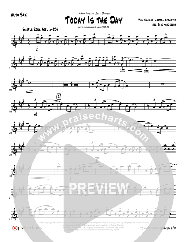 Today Is The Day (Instrumental) Alto Sax (Brad Henderson)