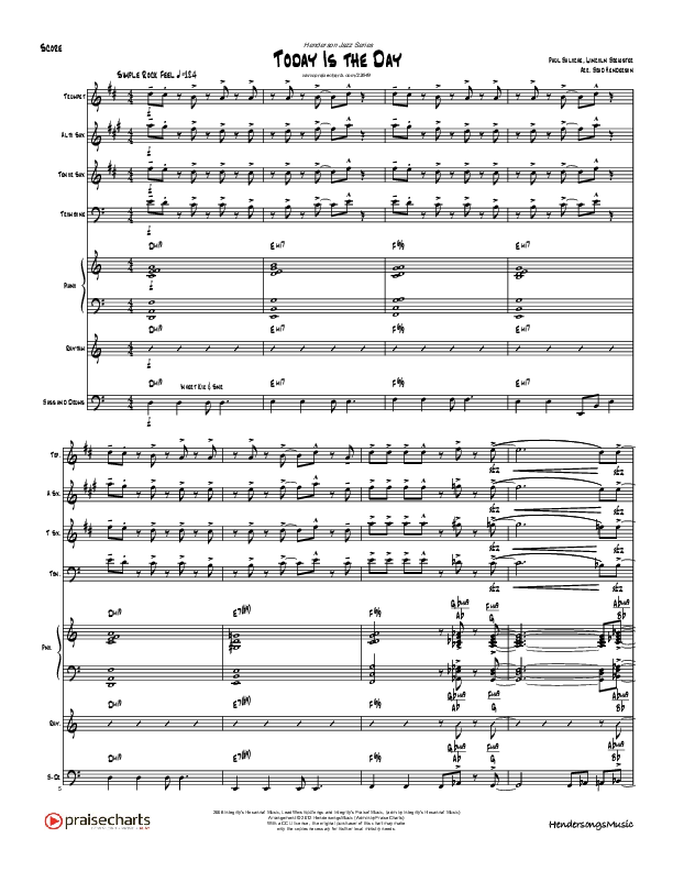 Today Is The Day (Instrumental) Conductor's Score (Brad Henderson)