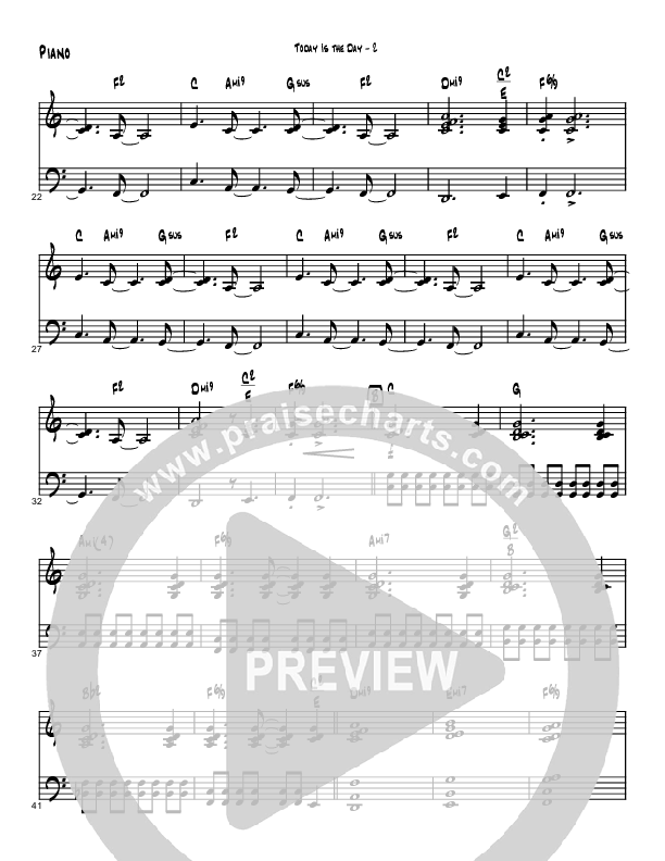Today Is The Day (Instrumental) Piano Sheet (Brad Henderson)