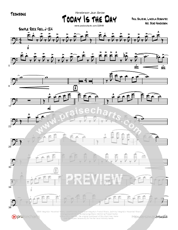 Today Is The Day (Instrumental) Trombone (Brad Henderson)