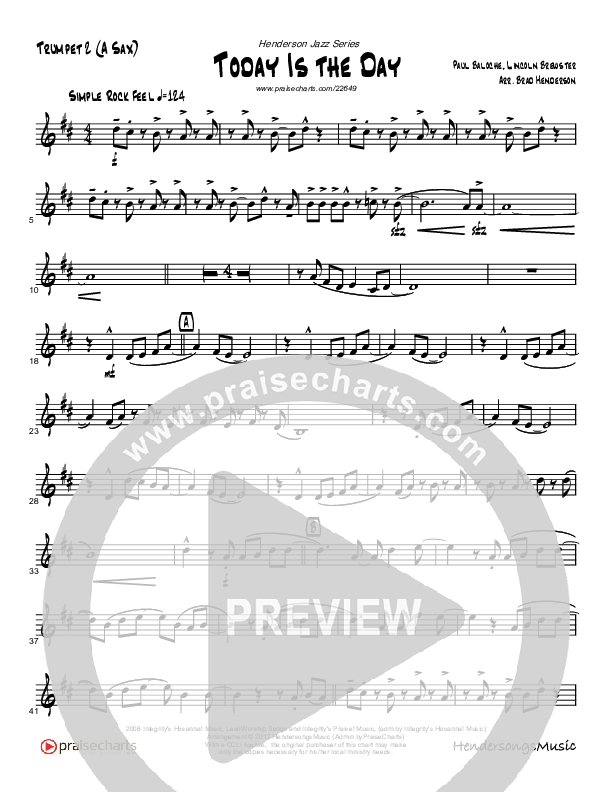 Today Is The Day (Instrumental) Trumpet 2 (Brad Henderson)