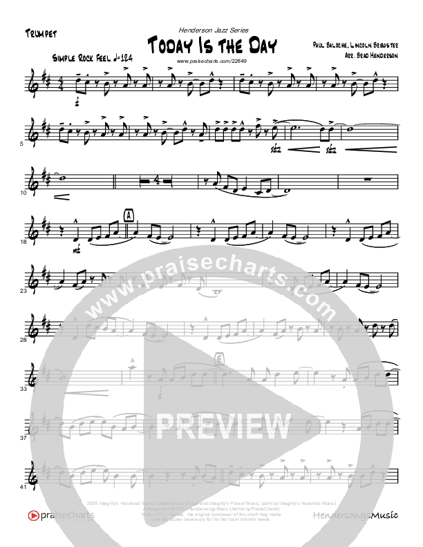 Today Is The Day (Instrumental) Trumpet (Brad Henderson)