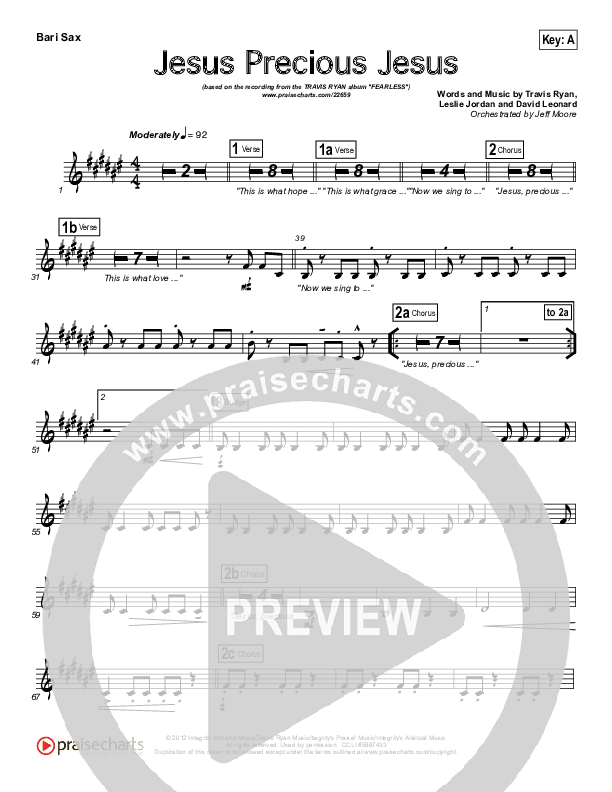 Jesus Precious Jesus Bari Sax (Travis Ryan)