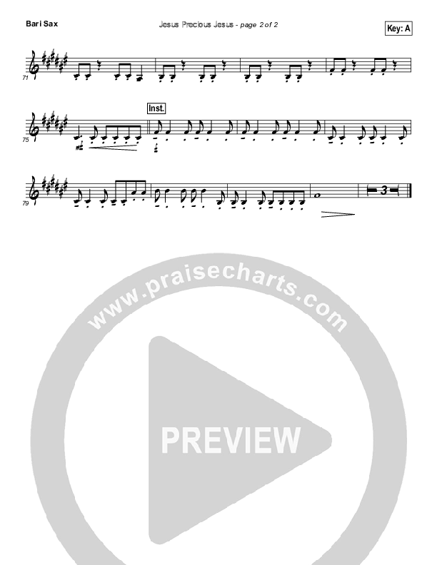 Jesus Precious Jesus Bari Sax (Travis Ryan)