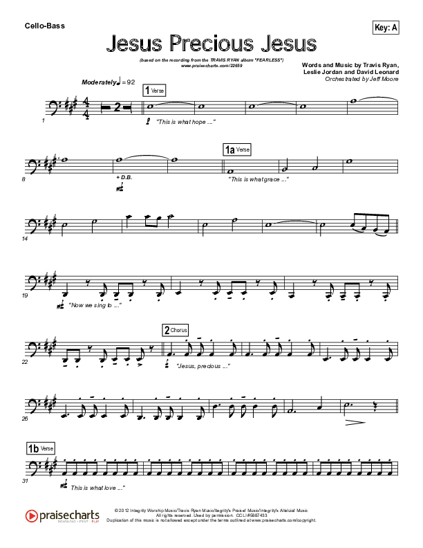 Jesus Precious Jesus Cello/Bass (Travis Ryan)