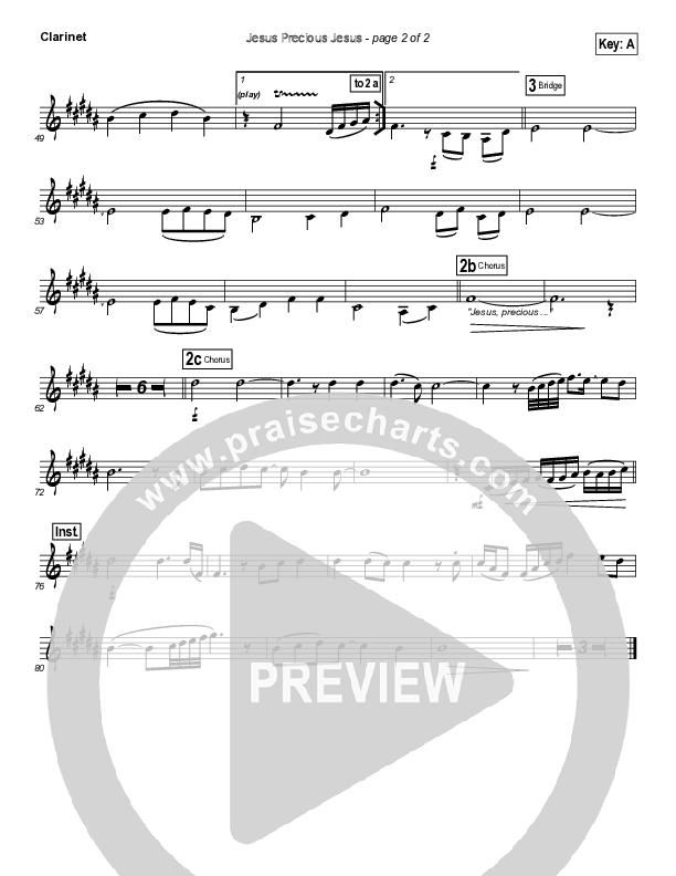 Jesus Precious Jesus Clarinet (Travis Ryan)