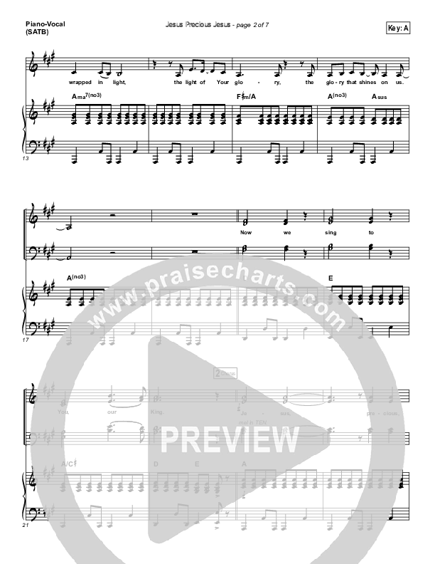 Jesus Precious Jesus Piano/Vocal Pack (Travis Ryan)