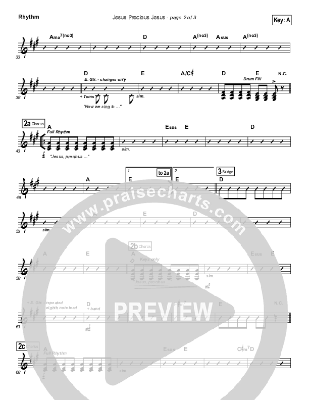 Jesus Precious Jesus Rhythm Chart (Travis Ryan)
