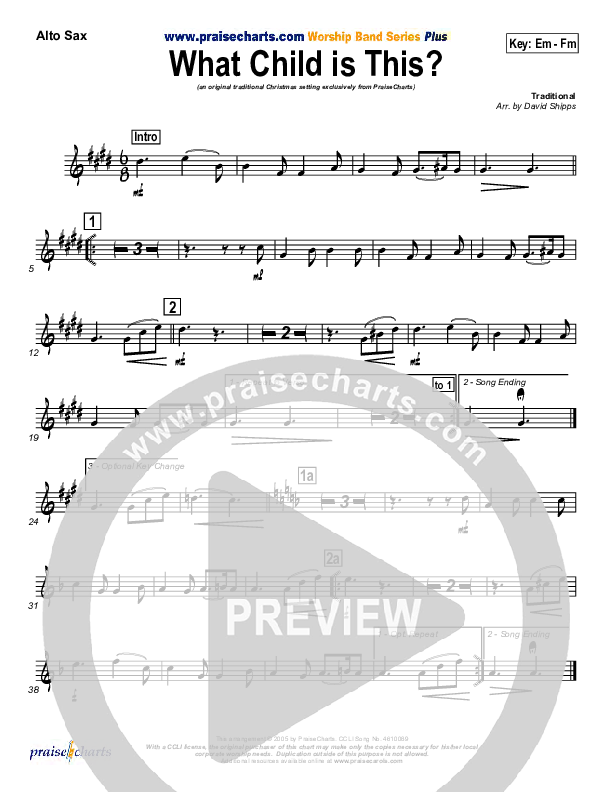 What Child Is This Alto Sax (PraiseCharts / Traditional Carol)