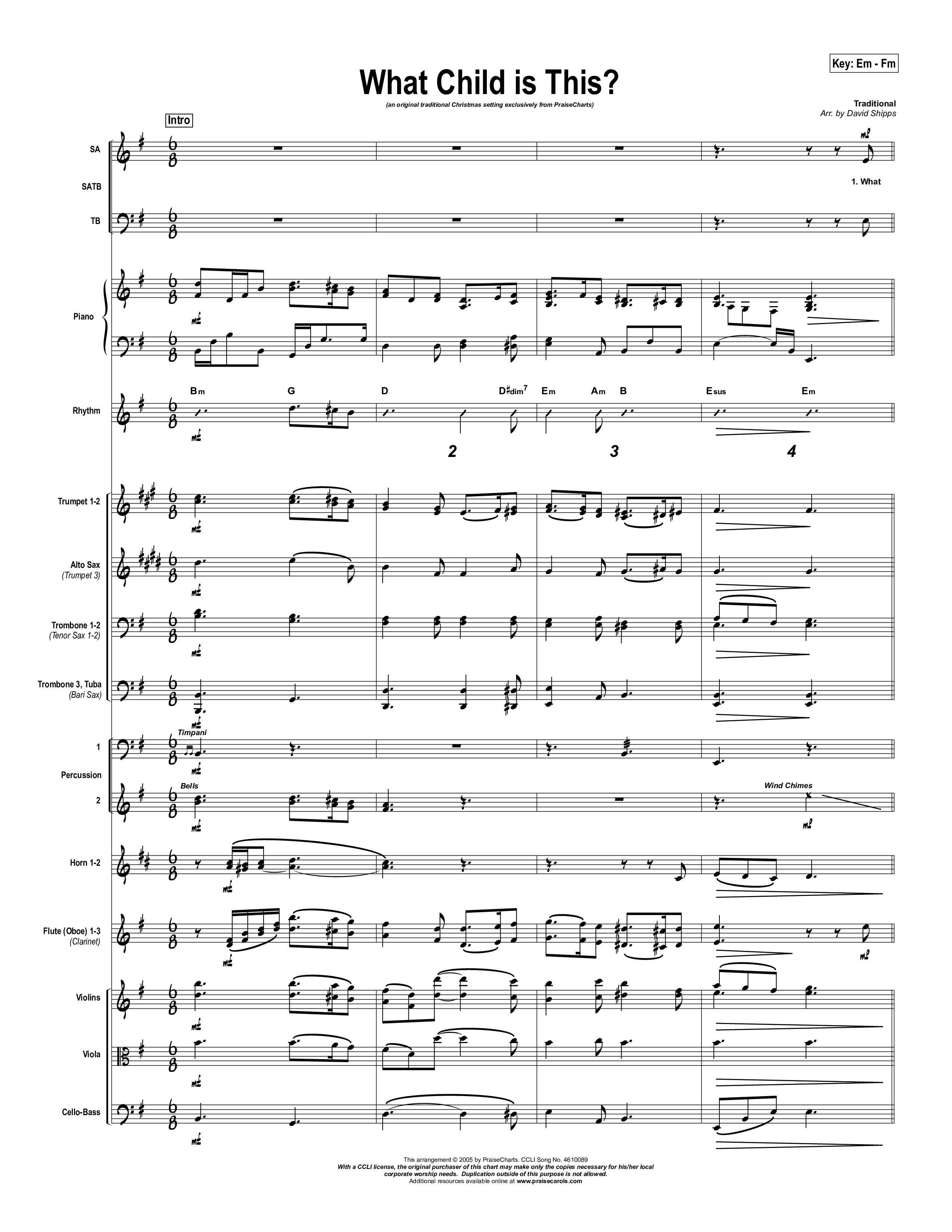 What Child Is This Orchestration (PraiseCharts / Traditional Carol)