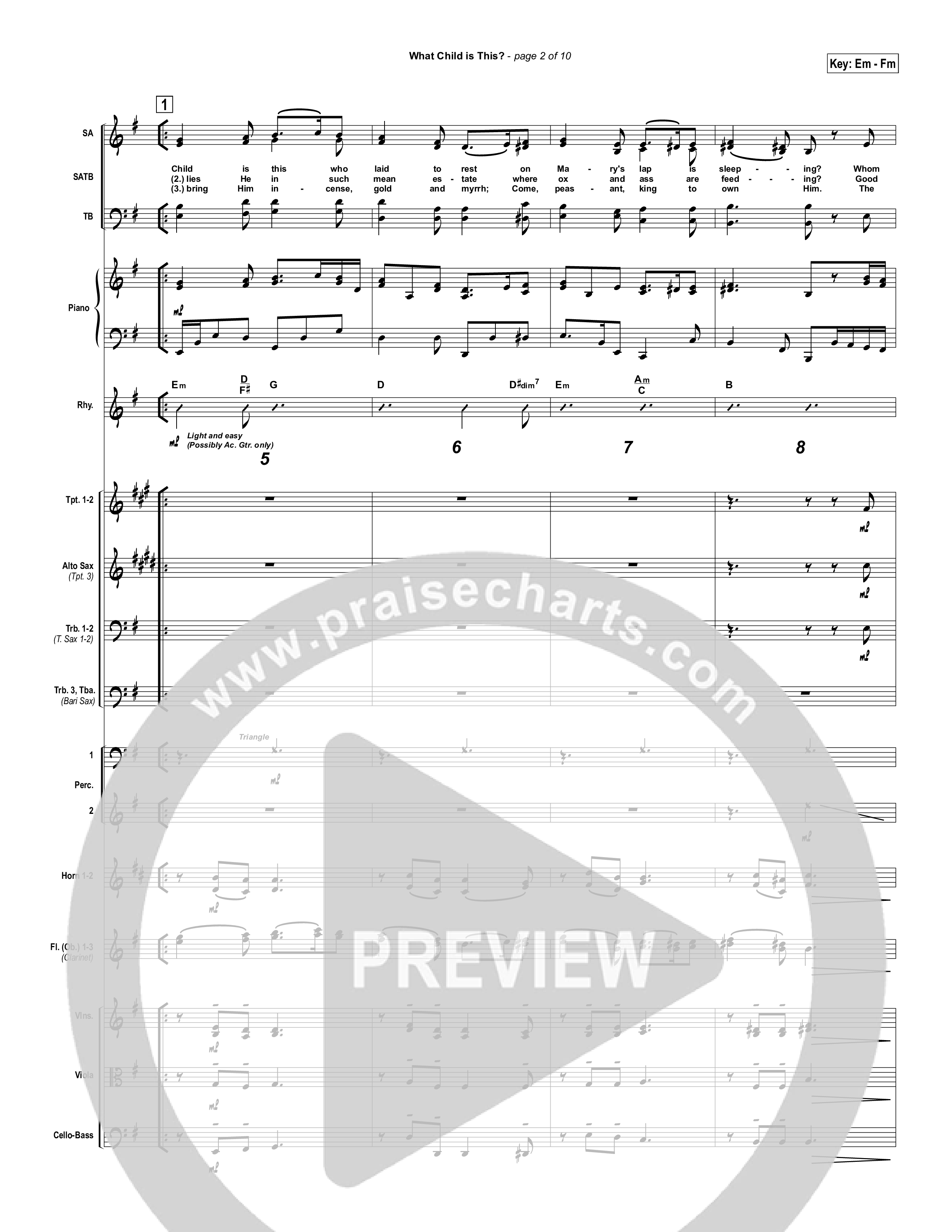 What Child Is This Conductor's Score (PraiseCharts / Traditional Carol)