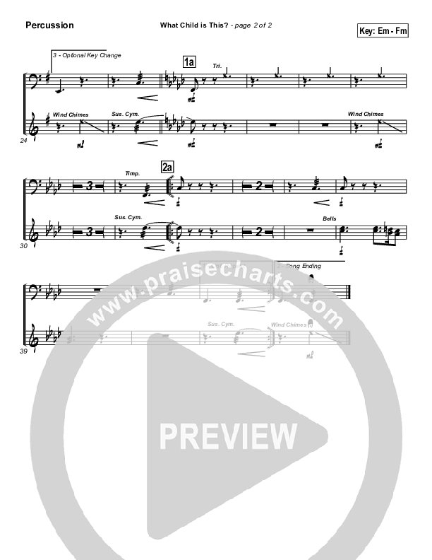 What Child Is This Percussion (PraiseCharts / Traditional Carol)