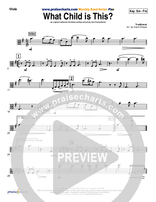 What Child Is This Viola (PraiseCharts / Traditional Carol)