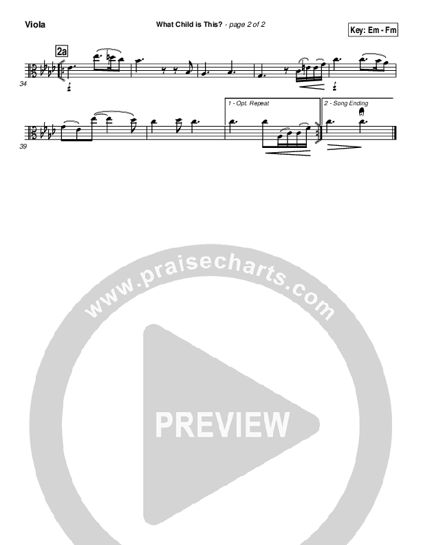 What Child Is This Viola (PraiseCharts / Traditional Carol)