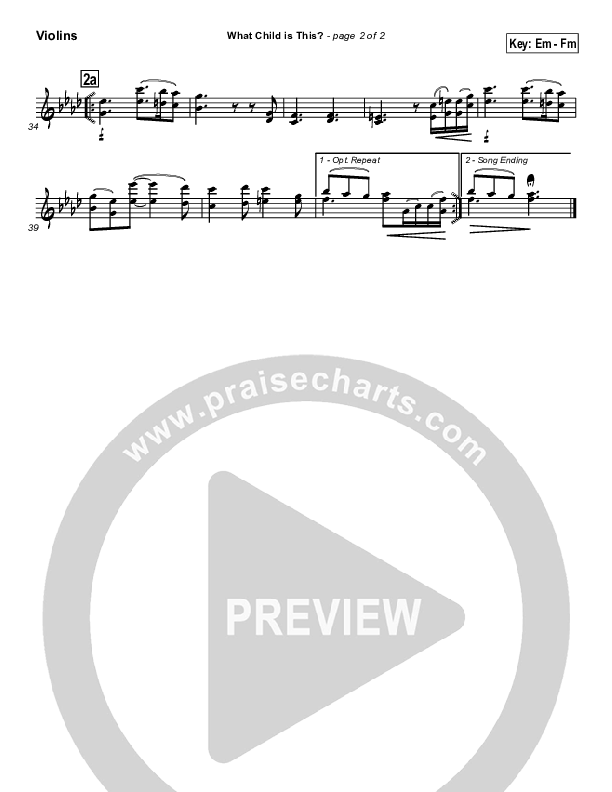 What Child Is This Violins (PraiseCharts / Traditional Carol)