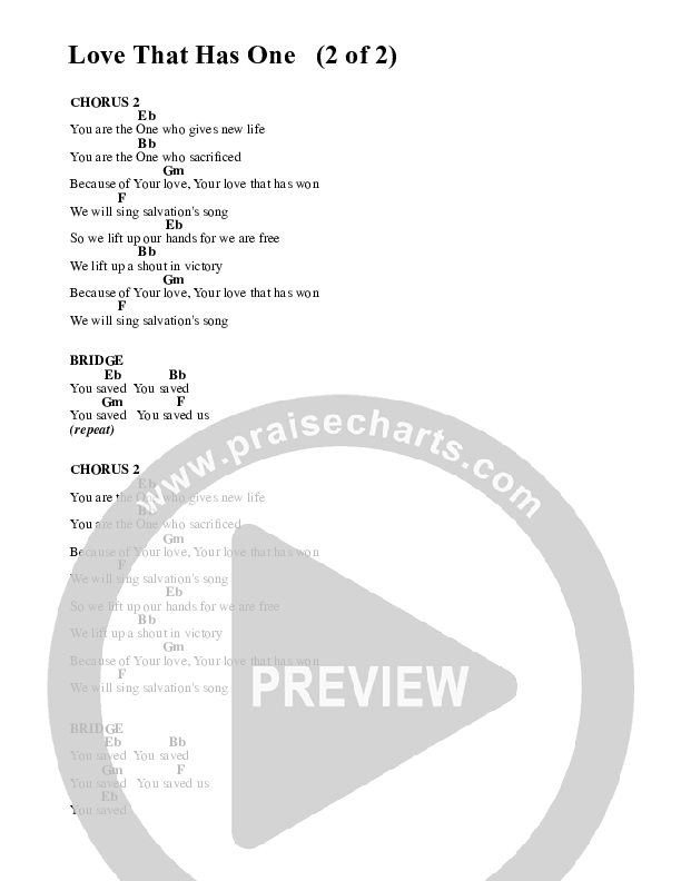 Love That Has Won Chords & Lyrics (Travis Ryan)