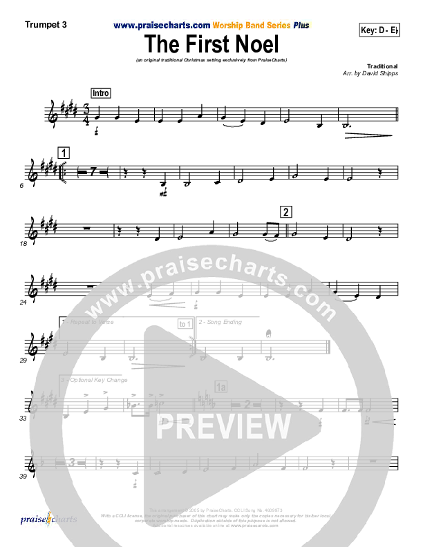The First Noel Trumpet 3 (PraiseCharts / Traditional Carol)