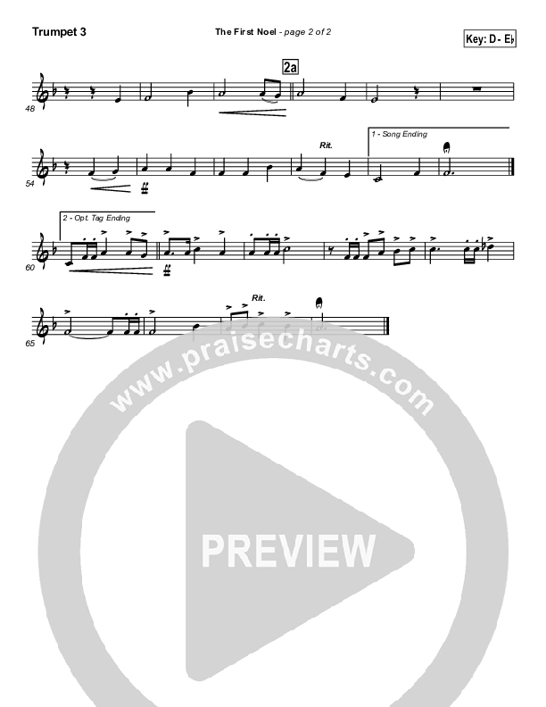 The First Noel Trumpet 3 (PraiseCharts / Traditional Carol)